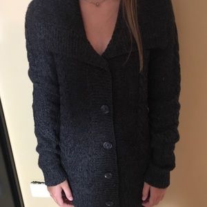 Cozy button down gray sweater